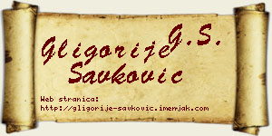 Gligorije Savković vizit kartica